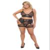 Cottelli Curves Women's Bra Set 3-Piece Black 3XL view 2
