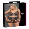 Cottelli Curves Women's Bra Set 3-Piece Black 3XL view 4