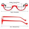 ABETOS Retro Half Frame Reading Glasses Vintage Oval Readers for Men Women Semi Rimless Eyewear Lightweight Plastic Reader Eyeglasses, Red 1.5 view 2