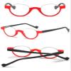 ABETOS Retro Half Frame Reading Glasses Vintage Oval Readers for Men Women Semi Rimless Eyewear Lightweight Plastic Reader Eyeglasses, Red 1.5 view 3