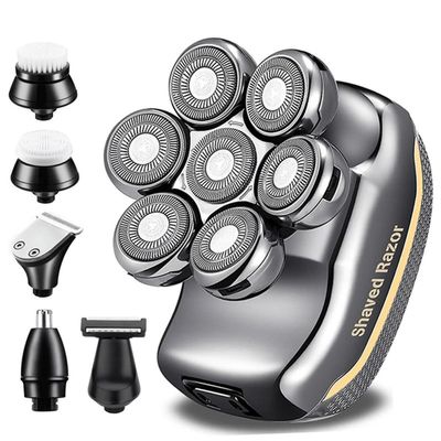 Electric Razor for Men, 5 in 1 Head Shavers for Bald Men 7D Electric Razor Grooming Kit Hair Trimmer Waterproof LCD Bald Head Shavers Wet/Dry