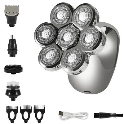 Electric Razor for Men, 5 in 1 7D Electric Head Shaver for Bald Men Electric Men's Grooming Kit Cordless Waterproof LCD Head Shavers Rechargeable
