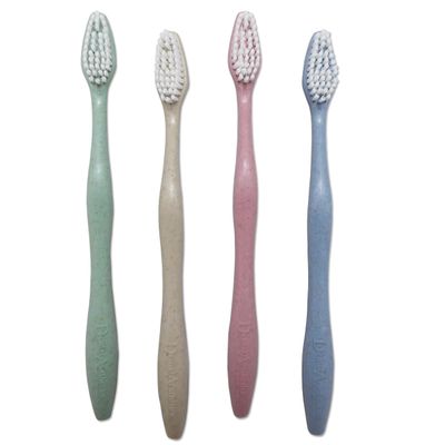 Adult Toothbrushes x 4 ~ Family Bulk Pack 4 Pastel Colours ~ Medium Bristles