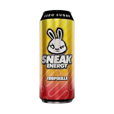 SNEAK Energy Drink Cans | Tropikilla | No Sugar. No Nasties. Just Natural Caffeine, Focus Boosting Nootropics in a Can | 500ml x 12