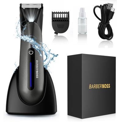 BarberBoss Pubic Hair & Body Trimmer for Men  Waterproof Groin Groomer, Ball Shaver & Pube Trimmer Men