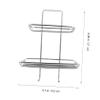 Amosfun Stainless Steel Double Soap Box Kitchen Storage Shelf for Bathroom Items Punch Rack Wall Shelf to Hold Soap Sponge Holder view 4