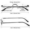 ABETOS 2 Pack Half Moon Reading Glasses Half Frame Semi Rimless Metal Strong Eyewear Spring Hinge Clear Lens Lightweight Fashion Computer Readers for Men Women, Purple&Red 2.75 view 2