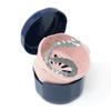 FUREIN SMILE 1Pack Denture Bath Case Portable Denture Soak Container Mouth Guard Storage Box with Pale Pink Strainer Basket for Travel Cleaning, Sapphire Blue view 1