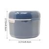 FUREIN SMILE 1Pack Denture Bath Case Portable Denture Soak Container Mouth Guard Storage Box with Pale Pink Strainer Basket for Travel Cleaning, Sapphire Blue view 2