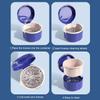 FUREIN SMILE 1Pack Denture Bath Case Portable Denture Soak Container Mouth Guard Storage Box with Pale Pink Strainer Basket for Travel Cleaning, Sapphire Blue view 4