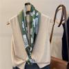 QINMENG Silk Women's Double-layer Double-sided Silk Narrow Long Streamer (D 145 * 16cm) (D 145 * 16cm) view 2