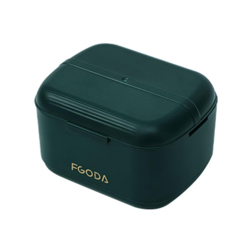 CASNO Orthodontic Retainer Tooth Braces Box Soaking Container Denture Storage Bath Box With Strainer Denture Case For Cleaning