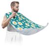 Beard Bib Apron for Men, Beard Trimming Hair Catcher Bib for Shaving, Non-Stick Beard Cape Grooming Cloth with 2 Suction Cups, Gifts for Dad Husband Boyfriend, Daisy Flowers Green Background view 1