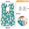 Beard Bib Apron for Men, Beard Trimming Hair Catcher Bib for Shaving, Non-Stick Beard Cape Grooming Cloth with 2 Suction Cups, Gifts for Dad Husband Boyfriend, Daisy Flowers Green Background view 2