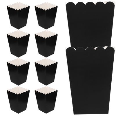 Alipis 50pcs Candy Bag Popcorn Packaging Mini Popcorn Boxes Favor Boxes Party Container Paper Basket Containers Paper s Can Black 250g White Cardboard