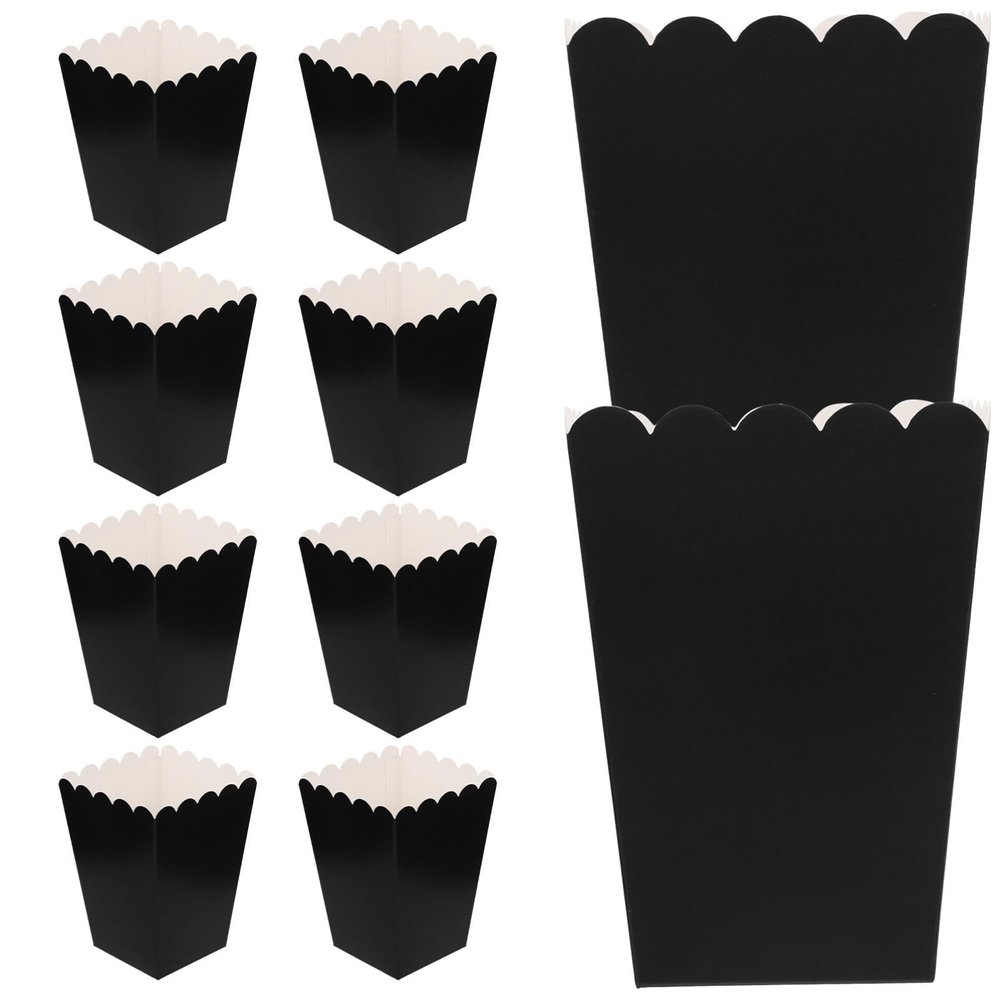 Alipis 50pcs Candy Bag Popcorn Packaging Mini Popcorn Boxes Favor Boxes Party Container Paper Basket Containers Paper s Can Black 250g White Cardboard