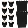 Alipis 50pcs Candy Bag Popcorn Packaging Mini Popcorn Boxes Favor Boxes Party Container Paper Basket Containers Paper s Can Black 250g White Cardboard view 1