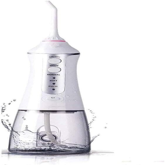GeRRiT Cordless Water Flosser 300ML Portable Water Flosser Teeth Cleaner, Rechargable Dental Oral Irrigator with 3 Modes, USB Charged, White
