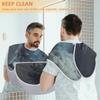 Beard Bib Apron for Men, Beard Trimming Hair Catcher Bib for Shaving, Non-Stick Beard Cape Grooming Cloth with 2 Suction Cups, Gifts for Dad Husband Boyfriend, Foggy Black Wolf view 4