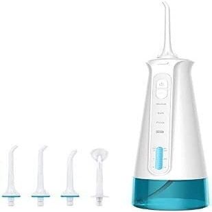 GeRRiT Portable Dental Oral Irrigator with 3 Modes, 6 Replaceable Jet Tips, Rechargeable Waterproof Teeth Cleaner for Home and Travel -300ml Detachable Reservoir (Color : Black) (Color : Black) (Colo
