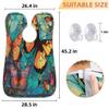 Beard Bib Apron for Men, Beard Trimming Hair Catcher Bib for Shaving, Non-Stick Beard Cape Grooming Cloth with 2 Suction Cups, Gifts for Dad Husband Boyfriend, Butterflies On Colorful Glass view 2