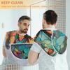 Beard Bib Apron for Men, Beard Trimming Hair Catcher Bib for Shaving, Non-Stick Beard Cape Grooming Cloth with 2 Suction Cups, Gifts for Dad Husband Boyfriend, Butterflies On Colorful Glass view 4
