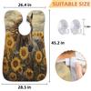 Beard Bib Apron for Men, Beard Trimming Hair Catcher Bib for Shaving, Non-Stick Beard Cape Grooming Cloth with 2 Suction Cups, Gifts for Dad Husband Boyfriend, Horse Sunflowers Field view 2