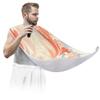Beard Bib Apron for Men, Beard Trimming Hair Catcher Bib for Shaving, Non-Stick Beard Cape Grooming Cloth with 2 Suction Cups, Gifts for Dad Husband Boyfriend, Grey Marble With Flame view 3