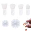 WANDIC Short Wax Melting Spoon Cleaning Tool Set, 3pcs Short Silicone Spatula & 3pcs Ball Shaped Scraper for Stirring Sealing Wax Stamp Spoon view 1