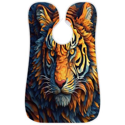 Beard Bib Apron for Men, Beard Trimming Hair Catcher Bib for Shaving, Non-Stick Beard Cape Grooming Cloth with 2 Suction Cups, Gifts for Dad Husband Boyfriend, Cool Tiger Skin Print