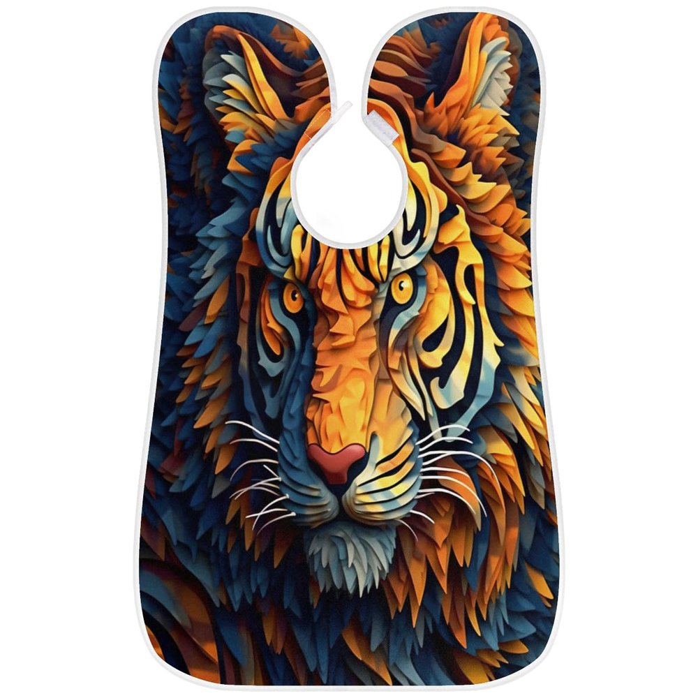 Beard Bib Apron for Men, Beard Trimming Hair Catcher Bib for Shaving, Non-Stick Beard Cape Grooming Cloth with 2 Suction Cups, Gifts for Dad Husband Boyfriend, Cool Tiger Skin Print