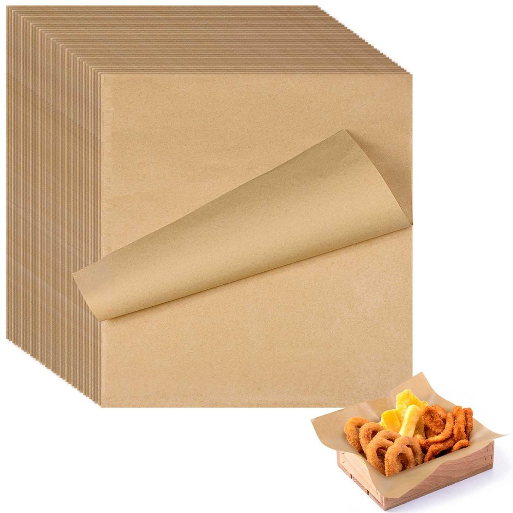 Deli Paper Sheets 200 Pcs, 11.8x12.6 Inch Food Basket Liners Grease Resistant Wax Paper Sheets Eco Friendly Sandwich Wrapping Paper for Picnic Party Snacks