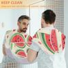 Beard Bib Apron for Men, Beard Trimming Hair Catcher Bib for Shaving, Non-Stick Beard Cape Grooming Cloth with 2 Suction Cups, Gifts for Dad Husband Boyfriend, Watermelon Pattern view 4