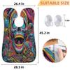 Beard Bib Apron for Men, Beard Trimming Hair Catcher Bib for Shaving, Non-Stick Beard Cape Grooming Cloth with 2 Suction Cups, Gifts for Dad Husband Boyfriend, Abstract Art Skull view 2
