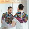 Beard Bib Apron for Men, Beard Trimming Hair Catcher Bib for Shaving, Non-Stick Beard Cape Grooming Cloth with 2 Suction Cups, Gifts for Dad Husband Boyfriend, Abstract Art Skull view 4