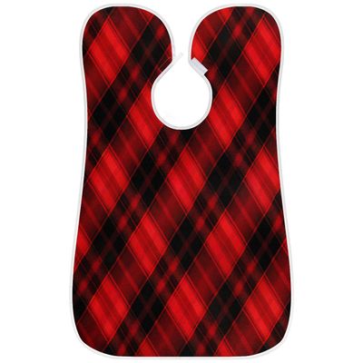 Beard Bib Apron for Men, Beard Trimming Hair Catcher Bib for Shaving, Non-Stick Beard Cape Grooming Cloth with 2 Suction Cups, Gifts for Dad Husband Boyfriend, Red Plaid Grid Pattern