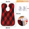 Beard Bib Apron for Men, Beard Trimming Hair Catcher Bib for Shaving, Non-Stick Beard Cape Grooming Cloth with 2 Suction Cups, Gifts for Dad Husband Boyfriend, Red Plaid Grid Pattern view 2