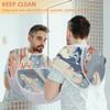 Beard Bib Apron for Men, Beard Trimming Hair Catcher Bib for Shaving, Non-Stick Beard Cape Grooming Cloth with 2 Suction Cups, Gifts for Dad Husband Boyfriend, Red Grey Marble Texture view 4