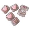BEDARTIST 4 Pack 3D Design Cute Contact Lens Cases, Travel Eye Contacts Case Box Holder, Contact Lenses Tweezers Remover Tool Solution Bottle Kit for Daily Outdoor (3D Hearts + 3D Bows, Pink) view 1