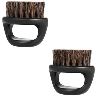 MAGICLULU 2pcs Portable Handle Beard Brush for Men Boar Bristles for Shaving and Beard Grooming The Go