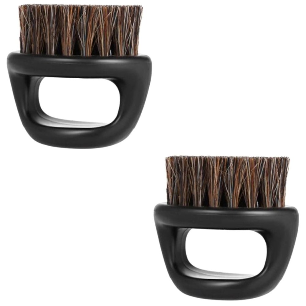 MAGICLULU 2pcs Portable Handle Beard Brush for Men Boar Bristles for Shaving and Beard Grooming The Go