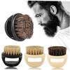 MAGICLULU 2pcs Portable Handle Beard Brush for Men Boar Bristles for Shaving and Beard Grooming The Go view 3
