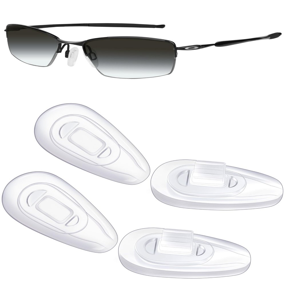 Mryok 2 Pairs Replacement Nosepieces Nosepads for Oakley Transistor Glasses - Clear