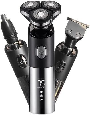 GeRRiT Electric Razor for Men's, 3 Head Electric Shaver for Men 3D Electric Razor Waterproof Beard Trimmer Cutter for Men Shaving Machine Recharge LED Display