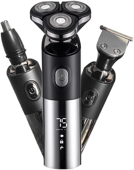 GeRRiT Electric Razor for Men's, 3 Head Electric Shaver for Men 3D Electric Razor Waterproof Beard Trimmer Cutter for Men Shaving Machine Recharge LED Display