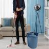 16 LITRE Mop Bucket Durable Plastic Floor Cleaning Bucket With Removeable Wringer Attached With Easy Grip Carry Handle For Home Office Cleaning Floors - (NAVY) view 3