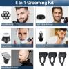 GeRRiT Electric Razor for Men's, 7D Electric Razor for Men 5 in 1 Head Shavers Rotary Shaver Waterproof Grooming Kit Cordless 7 Blade Bald Shaver LED Display view 3