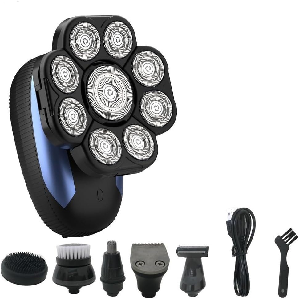 GeRRiT Electric Razor for Men's, 6 in 1 Electric Shavers for Bald Men Razor Upgraded 9D Floating Cutter Grooming Head Shaver Wet and Dry Cordless Trimmer