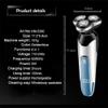 GeRRiT Electric Razor, Electric Shavers for Men, Dry Wet Waterproof Mens Rotary Facial Shaver, Face Shaver Cordless Travel USB Rechargeable with Beard Trimmer LED Display for Shaving Husband Dad view 2