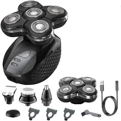 GeRRiT Electric Shavers for Men, 5 in 1 Pro Electric Shaver for Men Wet Dry Head Electric Razor Beard Hair Trimmer Rechargeable Bald Shaving Machine Grooming Kit